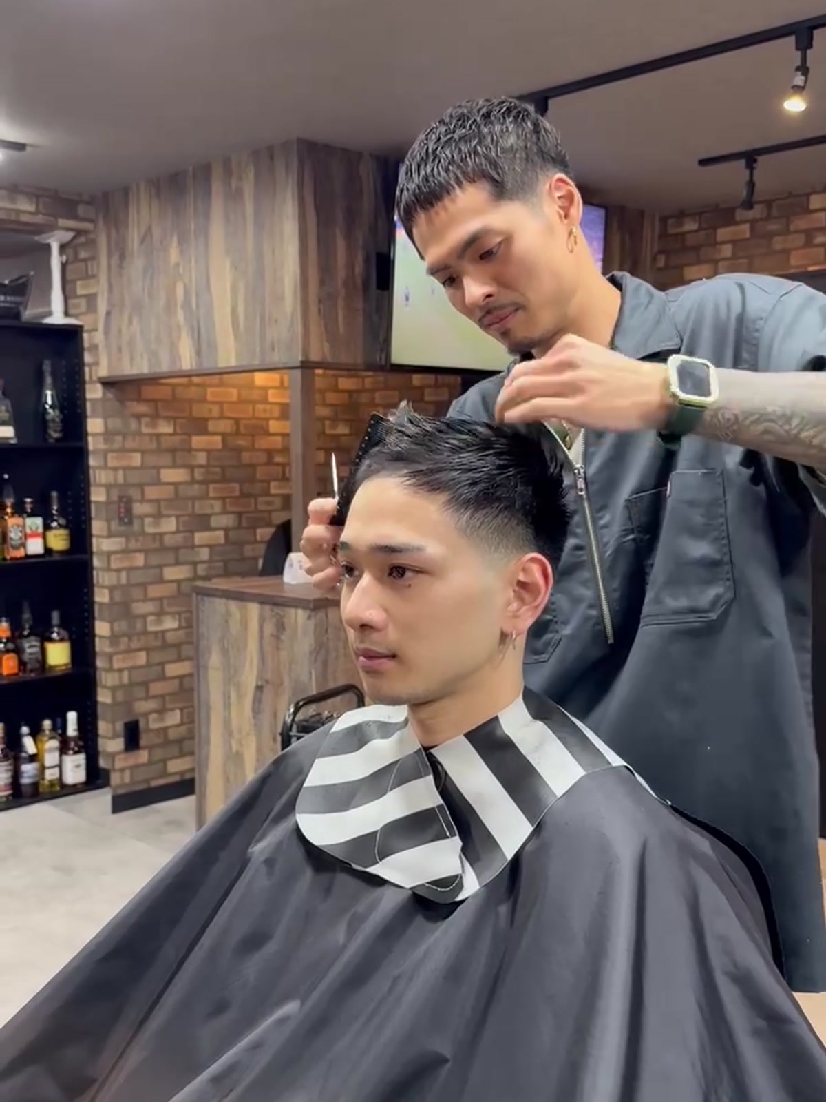代田橋のバーバー・床屋（理容室）Lit BARBER 来店後の流れ 流し