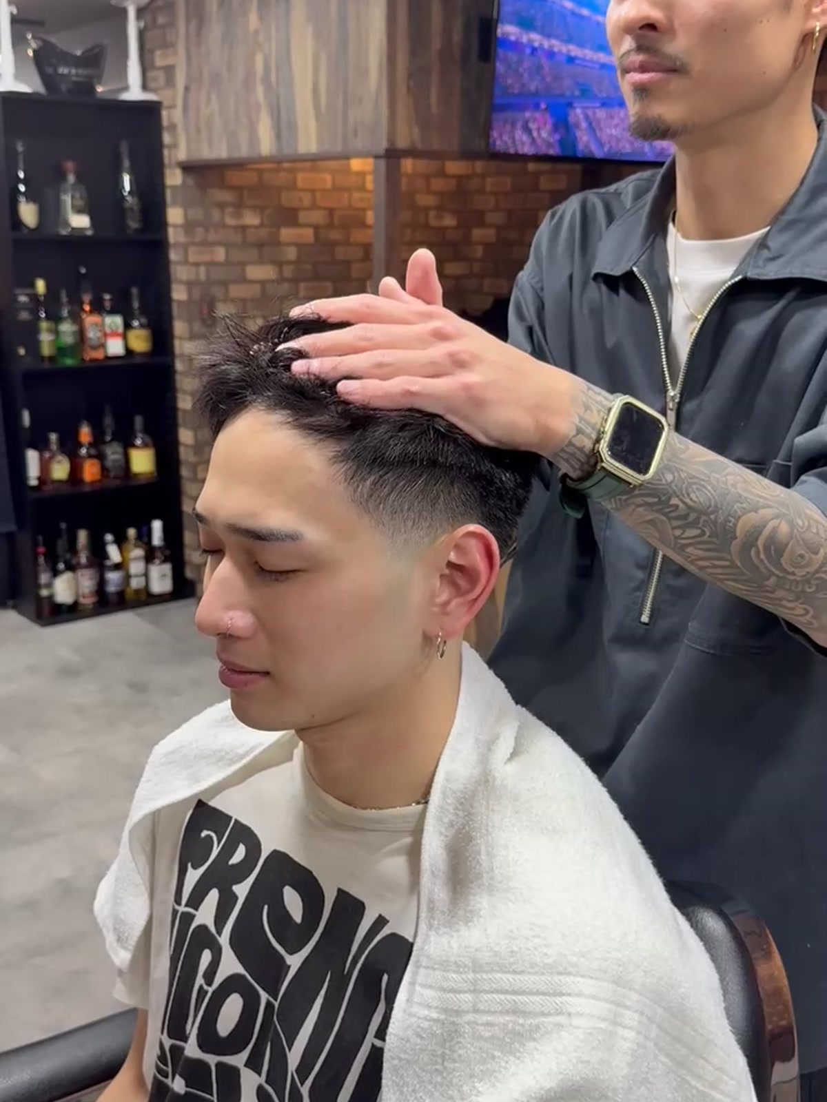代田橋のバーバー・床屋（理容室）Lit BARBER 来店後の流れ 流し